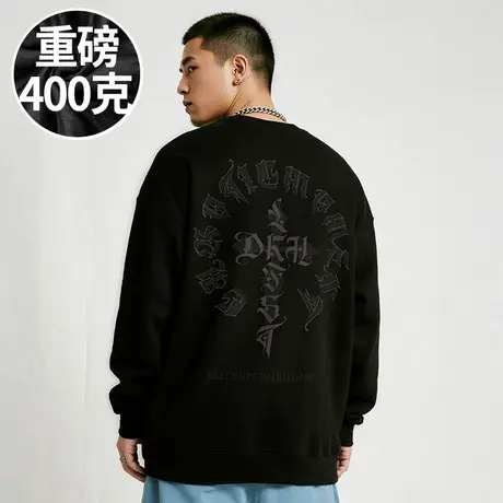 【胖子男装】200-300斤大码男装潮男美式复古胖子圆领卫衣早秋款商品大图