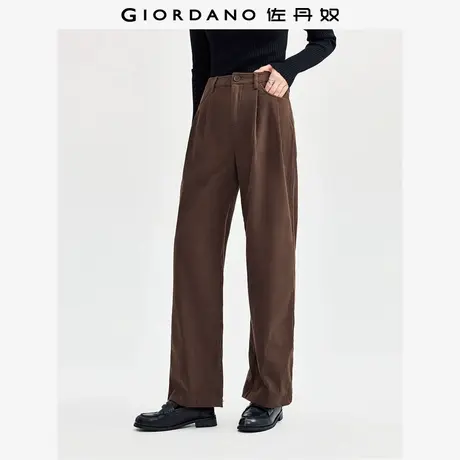 佐丹奴裤子女装灯芯绒打褶梭织休闲长裤 05414671商品大图