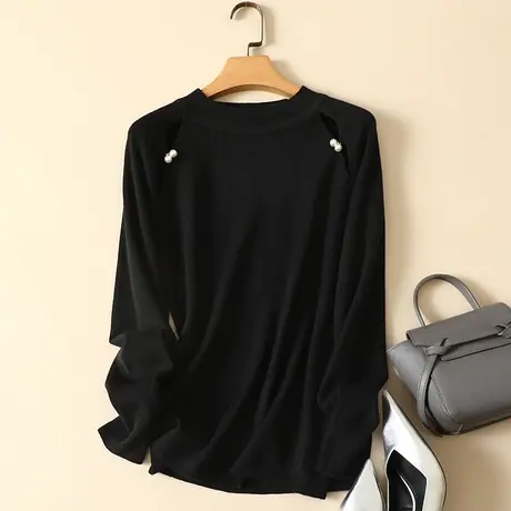 打底衫毛衣女春装2023年新款低圆领内搭长袖上衣爆款百搭针织衫女商品大图