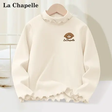 拉夏贝尔童装儿童打底衫秋冬款2025新款加绒保暖秋衣女童德绒内衣商品大图