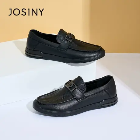 卓诗尼男鞋2025年春季新款百搭软面套脚乐福鞋商务休闲皮鞋图片