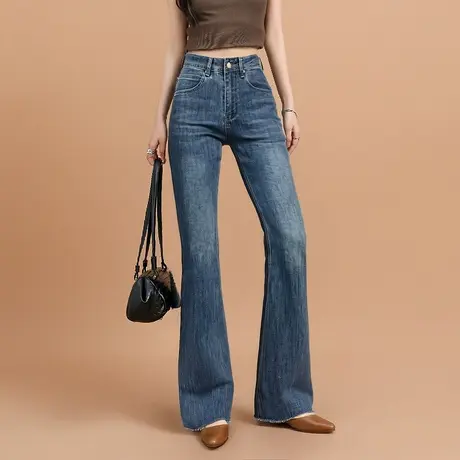 唐狮春秋季喇叭牛仔裤长裤女时尚潮流气质小个子女今年流行爆款TU商品大图