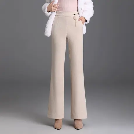 2023秋冬季新款高腰微喇裤厚款休闲裤韩版显瘦长裤时尚气质喇叭裤商品大图