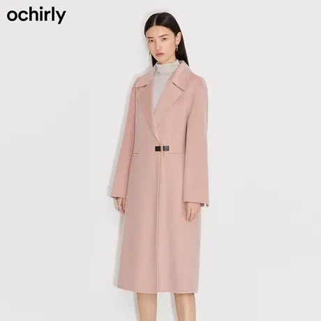 【首降】欧时力新款秋冬金属扣西装领羊毛呢子大衣女1NZ4342640商品大图