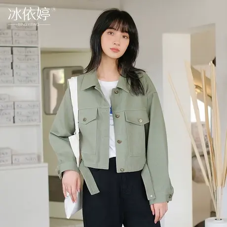 设计感小众短款牛仔外套女宽松春秋港风百搭小个子夹克ins潮上衣图片