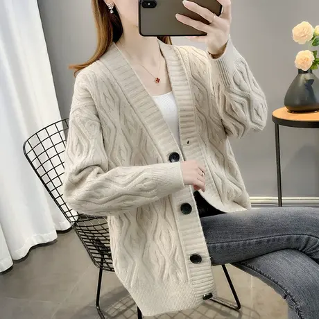 女士秋季毛衣外套女装2023年新款爆款洋气早秋针织开衫上衣春秋款商品大图