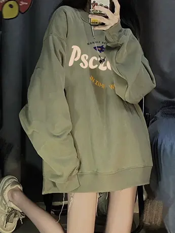 vintage卫衣女春秋薄款oversize小众高街潮牌ins美式复古上衣外套商品大图