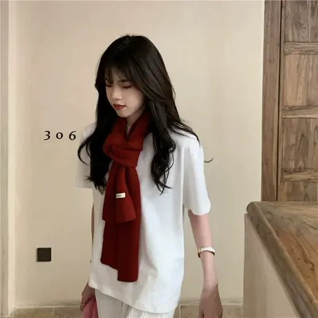 樱田川岛2023新款夏季网红纯色宽松打底衫纯色T恤上衣短袖女ins潮图片