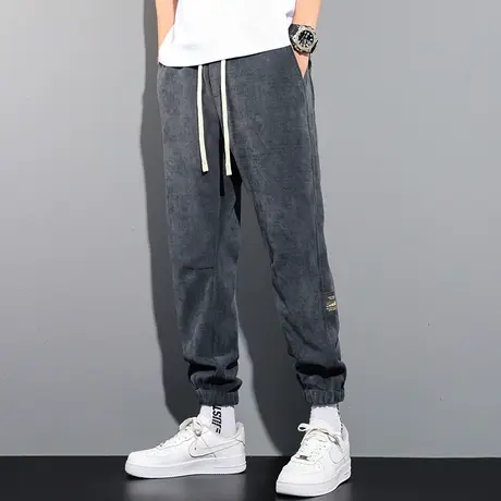 雪尼尔休闲裤男宽松大码秋冬加绒加厚运动卫裤冬季男士裤子潮男裤商品大图