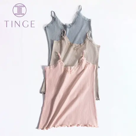 tinge纯色吊带背心女纯棉内搭打底内衣夏季薄透气可外穿家居睡衣商品大图