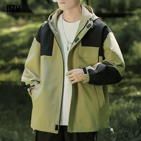 男生户外防风冲锋衣外套男春秋潮牌高级感男装2023新款工装登山服商品大图