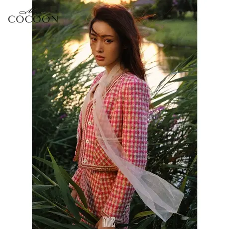 COCOON商场同款高级感小香风外套女2022新款秋冬时尚短外套商品大图