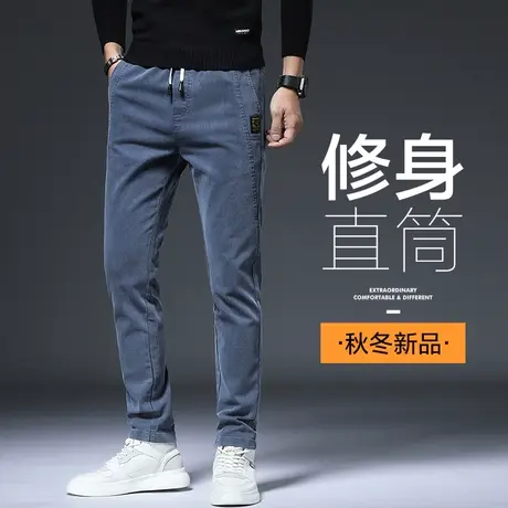 夏季男裤弹力男士休闲裤子男款修身小直筒2023夏装新款秋季春秋款商品大图