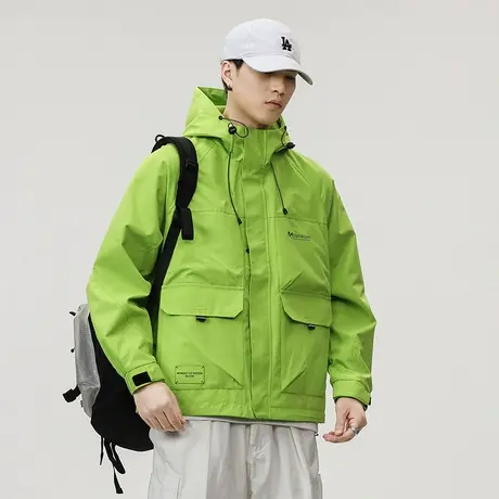 时尚百搭冲锋衣外套秋冬款潮牌外套潮流宽松户外时尚外套休闲男装商品大图