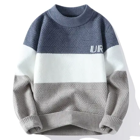 秋冬季毛衣男士内搭针织打底衫青少年高中学生羊毛衫上衣保暖线衣商品大图