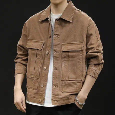 春秋款牛仔外套男夹克大码图片