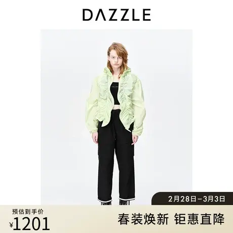 DAZZLE地素奥莱春夏装新款压褶设计薄款休闲通勤外套上衣女图片