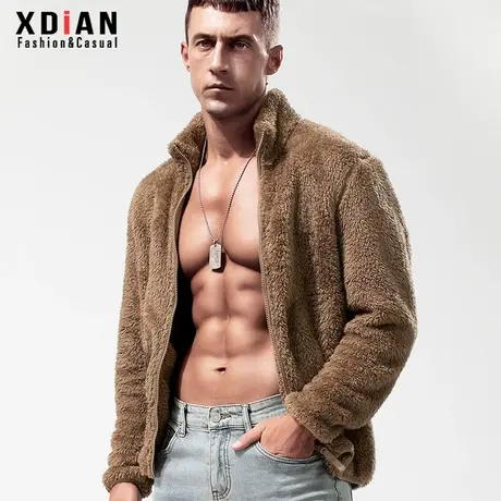 摇粒绒外套男羊羔绒卫衣双面绒冬季加绒加厚珊瑚绒夹克抓绒衣开衫商品大图