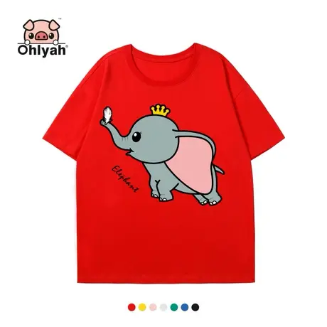Ohlyah小飞象t恤女装2023新款潮流印花短袖衣服闺蜜姐妹纯棉上衣图片
