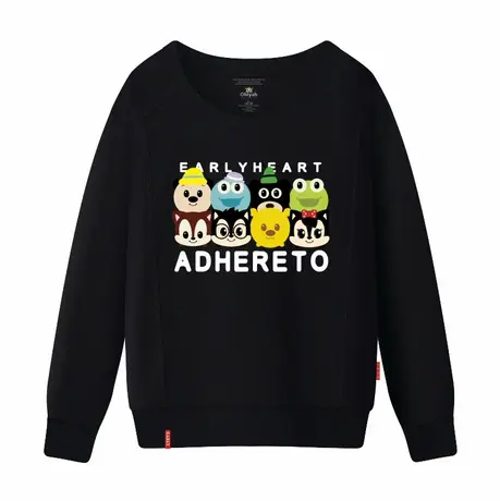 Ohlyah品牌春春卫衣男女长袖纯棉印花圆领英文卡通学生潮班服定制图片