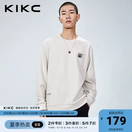 kikc卫衣男2023春夏新款商场同款字母刺绣潮流休闲内搭长袖上衣图片