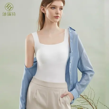 吊带小背心女内搭带胸垫打底美背文胸一体式抹胸内衣夏季外穿上衣图片