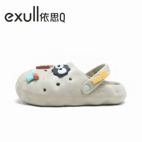 exull/依思Q洞洞鞋女士时尚卡通百搭外穿户外休闲防滑软底包头拖图片
