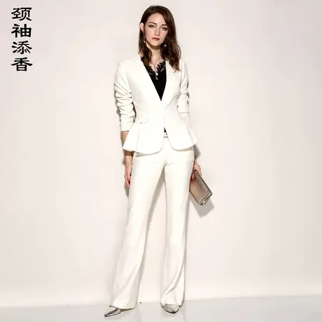 颈袖添香2023春秋装新款时尚职业装套装女装商务正装西服套裤图片