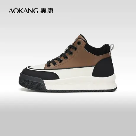【门店发货】奥康女鞋 春秋季新款显瘦厚底高帮鞋运动休闲鞋潮图片