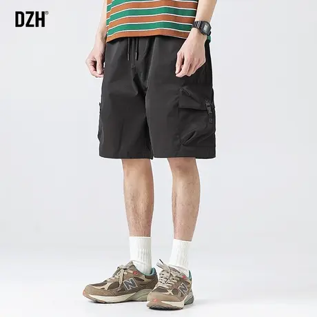 青少年黑色工装短裤男夏季薄款直筒宽松中裤五分裤2023新款运动裤商品大图