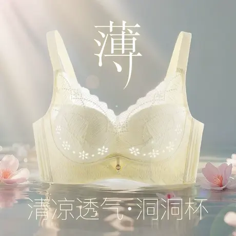 梦芭蒂夏季薄款透气调整型内衣女上托聚拢防下垂收副乳洞洞杯文胸商品大图