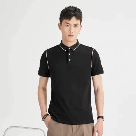 polo衫男士短袖t恤2025新款夏季薄款休闲新时尚条纹男装半袖上衣商品大图