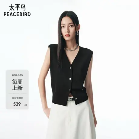 【商场同款】太平鸟25秋季新款V领背心通勤开衫可内搭女A1EFF3118图片