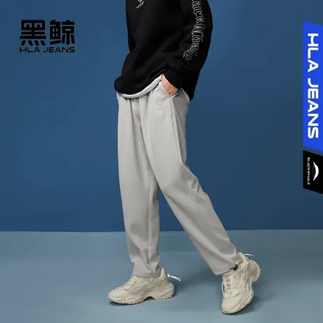 黑鲸HLAJEANS海澜之家旗下潮牌宽松直筒休闲裤男抽绳松紧裤卫裤男商品大图