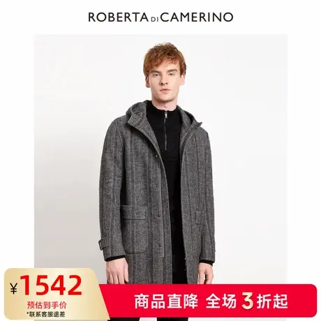 诺贝达男装冬季新款潮流时尚休闲中长款毛呢大衣风衣保暖外套商品大图