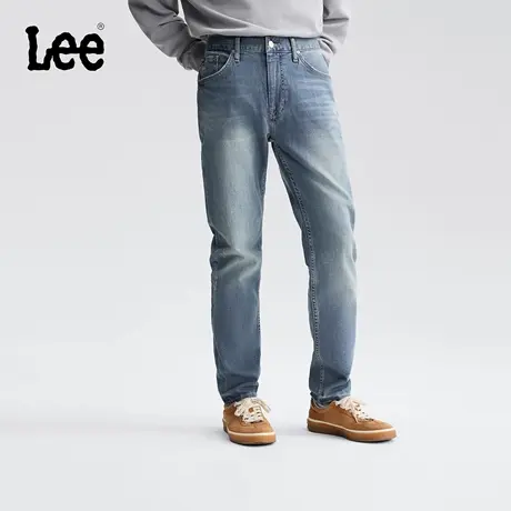 【张凌赫代言】Lee25冬新品舒适中腰锥形五袋款中蓝色男牛仔裤商品大图