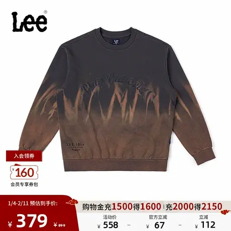 Lee舒适版圆领拼接混染字母设计男款卫衣休闲潮流A05976图片