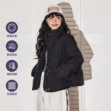 唐狮官方棉服女款冬季2026新款小个子短款立领超好看夹棉外套女VB图片