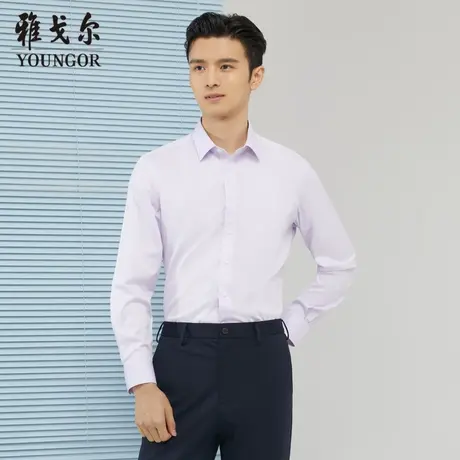 雅戈尔奥莱 商场同款男士长袖衬衫秋季新款官方商务休闲免烫衬衫商品大图