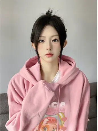 多巴胺卫衣女冬ins慵懒风加绒加厚大码连帽外套胖mm遮肚上衣藏肉图片