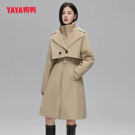 【双十一预售】鸭鸭羽绒服女2023秋冬新长羽绒风衣韩版收腰外套C图片