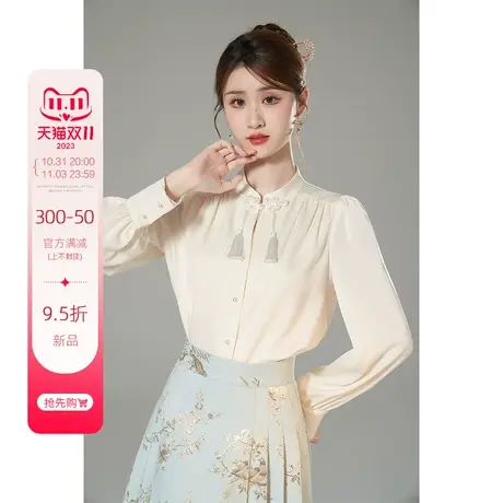 韩语琳法式长袖衬衫女2023年新款洋气时尚上衣气质设计感春秋小衫商品大图