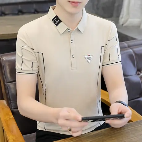 纯棉短袖t恤男士夏季潮流翻领polo衫有领商务休闲半袖带领上衣服商品大图