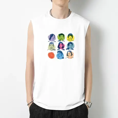 230g重磅纯棉运动背心男士夏季外穿白色无袖t恤健身跨栏坎肩汗衫商品大图