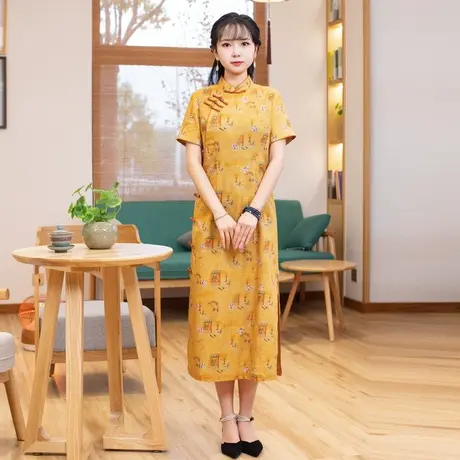 筠雅旗袍2023年新款年轻款气质改良中式盘扣民国风复古时尚女装图片