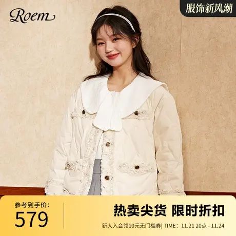 Roem秋冬 商场同款法式小香风甜美浪漫小个子短款羽绒服外套女商品大图