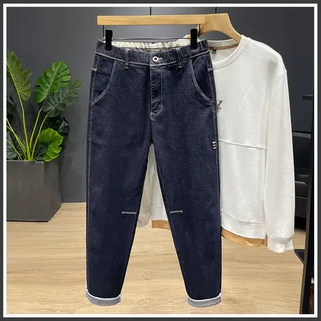 潮牌工装牛仔裤男士宽松直筒休闲男裤子春秋款秋冬季2024新款男款商品大图