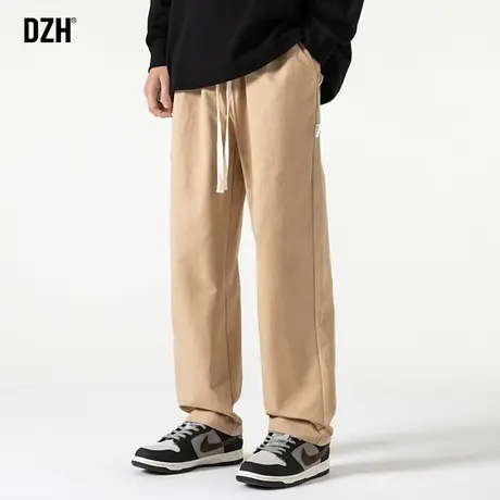男生卡其色美式伐木裤男春秋宽松直筒休闲裤子2024新款百搭男裤潮商品大图