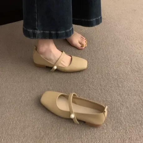 单鞋女2024新款春季玛丽珍女鞋仙女配裙子温柔晚晚鞋小皮鞋奶奶鞋商品大图