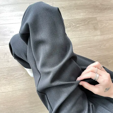 灰色西装裤女夏季薄款九分萝卜裤高腰宽松显瘦小个子直筒哈伦裤潮图片